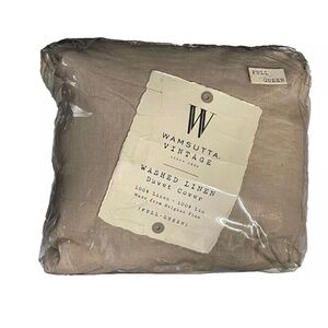 Wamsutta Vintage 100%  Linen Full/Queen Duvet Cover & 2 Standard Shams